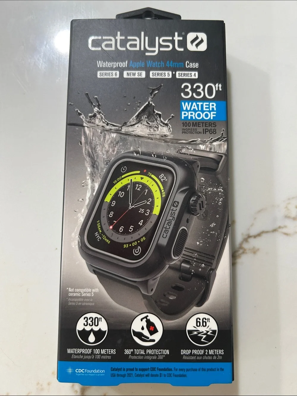 Catalyst Protective Waterproof Case for Apple Watch 44mm — Black
